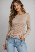 Champagne shimmering ruched top
